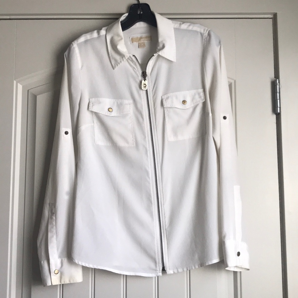 Michael Kota zip up blouse